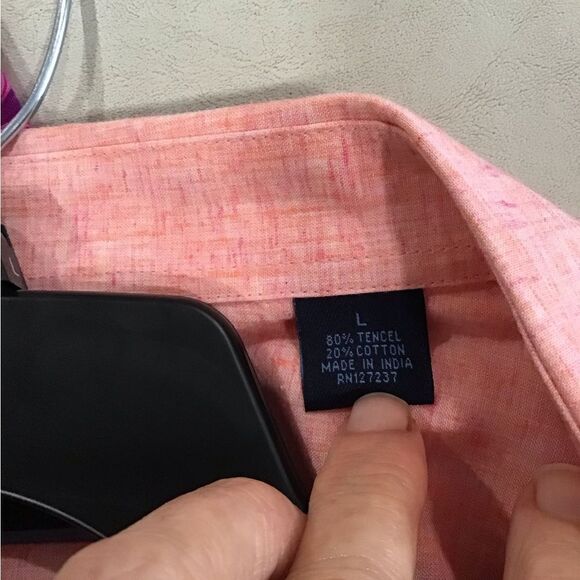 Men’s Shirt, Charleston Threads Mens Shirts, Size Large, Peach Color - Picture 6 of 6